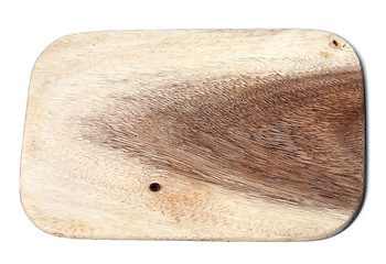 Image showing Wooden kitchen board on white background