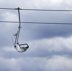 Image showing Chair lift and overcast gray sky