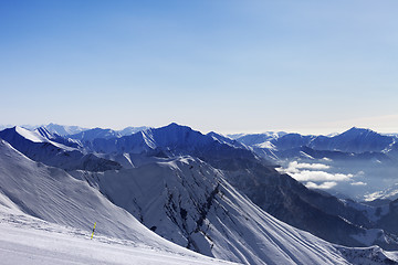 Image showing Ski slope at morning