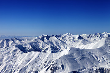 Image showing Winter snowy mountains at nice sun day