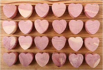 Image showing Wooden hearts.