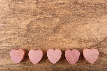 Image showing Wooden hearts.