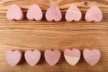 Image showing Wooden hearts.