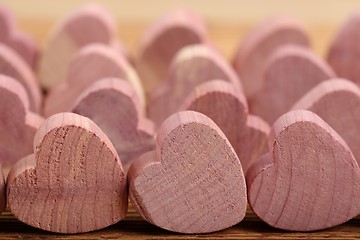Image showing Wooden hearts.