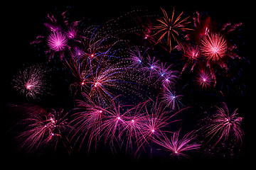 Image showing Fireworks in violet colors