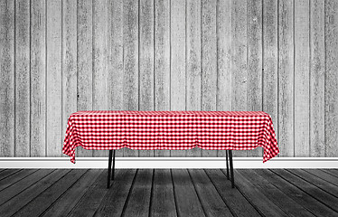 Image showing Table with a tablecloth