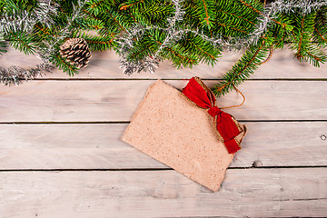 Image showing Christmas greeting on wood