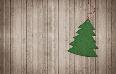 Image showing Christmas tree decoration on wood