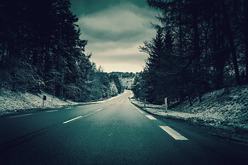 Image showing Road in winter landscape