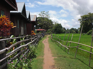 Image showing rural architectural scenery in Laos