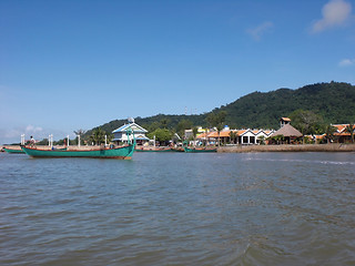 Image showing waterside scenery in Laos