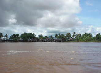 Image showing riverside scenery in Laos