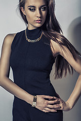 Image showing beautiful girl in black clothes
