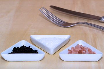 Image showing Three types of salt