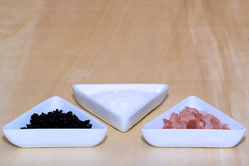 Image showing Three types of salt