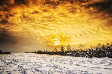Image showing winter landscape sunset