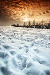 Image showing winter landscape sunset