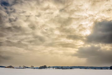 Image showing winter landscape sunset