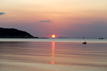 Image showing sunset over the sea