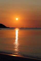 Image showing sunset over the sea