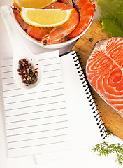 Image showing Salmon. Fresh Raw Salmon Red Fish Steak