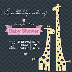 Image showing Baby girl invitation for baby shower