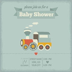 Image showing baby shower invitation in retro style