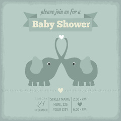 Image showing baby shower invitation in retro style