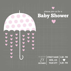 Image showing Baby girl invitation for baby shower