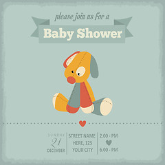 Image showing baby shower invitation in retro style