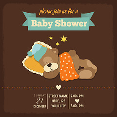 Image showing baby shower invitation in retro style