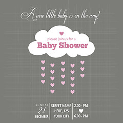 Image showing Baby girl invitation for baby shower