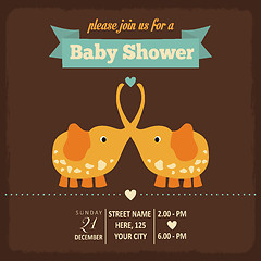 Image showing baby shower invitation in retro style