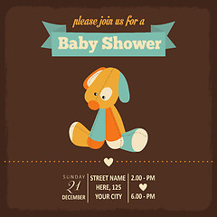 Image showing baby shower invitation in retro style