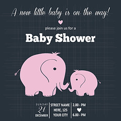 Image showing Baby girl invitation for baby shower