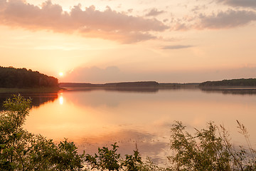 Image showing Lake at sunrise