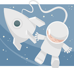 Image showing little spaceman cartoon illustration