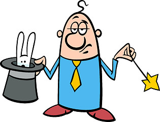 Image showing magician businessman cartoon