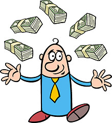 Image showing happy rich businessman cartoon