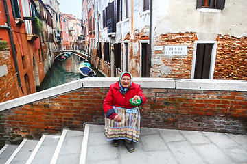 Image showing Woman beggar in Venice