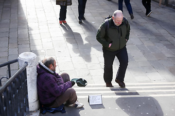 Image showing Beggar in Venice