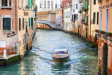 Image showing Boat sailing in Venice