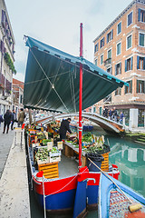 Image showing Boat with fruit and vegetable