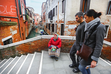 Image showing Woman begging for money in Venice