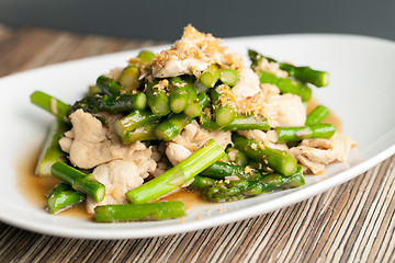 Image showing Garlic Chicken and Asparagus