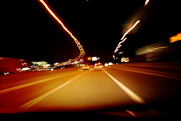 Image showing Night on the road