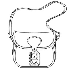 Image showing Contour vector illustration. Ladies fashion bag