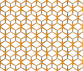 Image showing Vector seamless abstract background. Orange volumetric grid