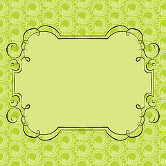 Image showing Vector ornate frame on green retro background