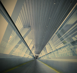 Image showing moving escalator